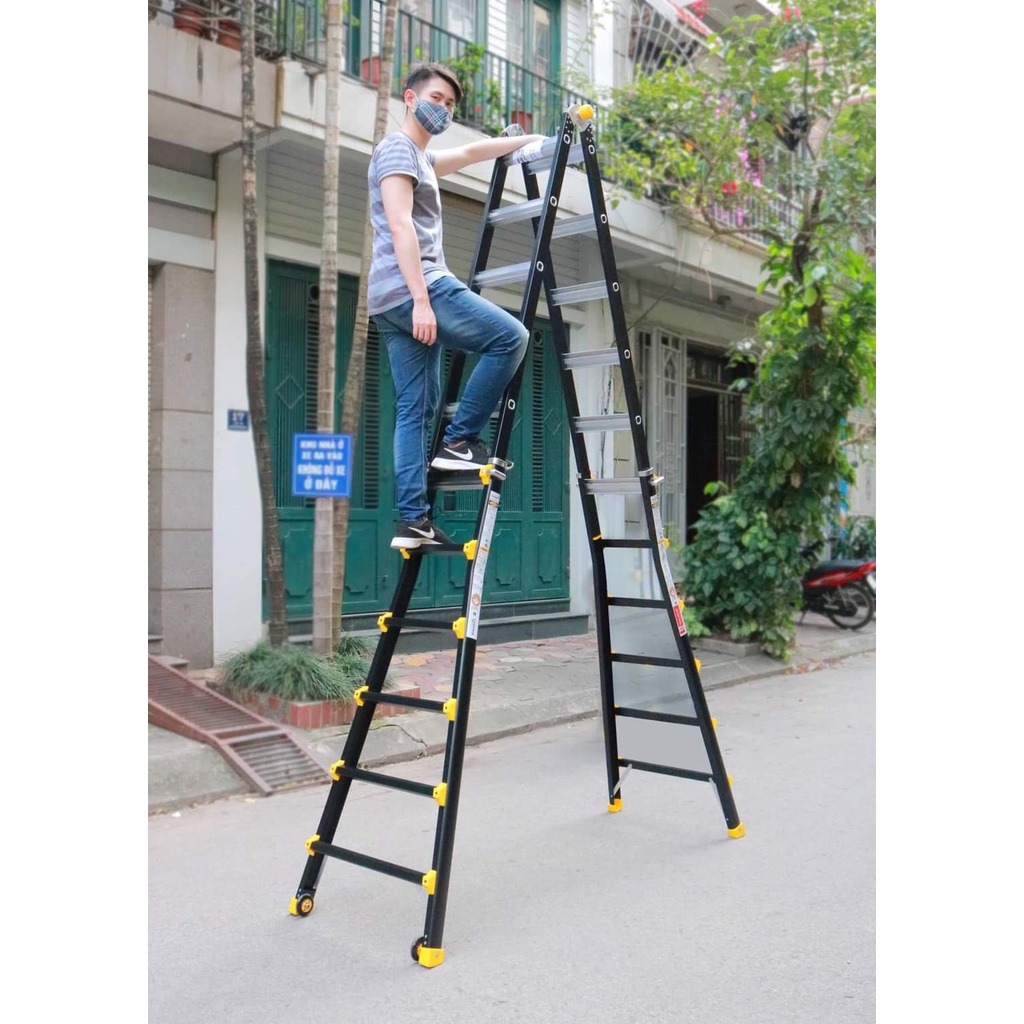 Thang nhôm rút trượt Nikawa NKB45 - Chữ A 2,75m duỗi thẳng 5,55m