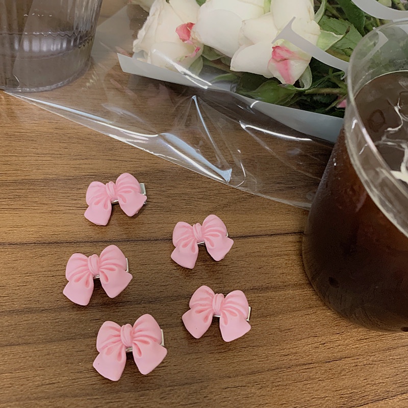 Kẹp Tóc Đính Nơ Họa Tiết Hoa Hồng Xinh Xắn