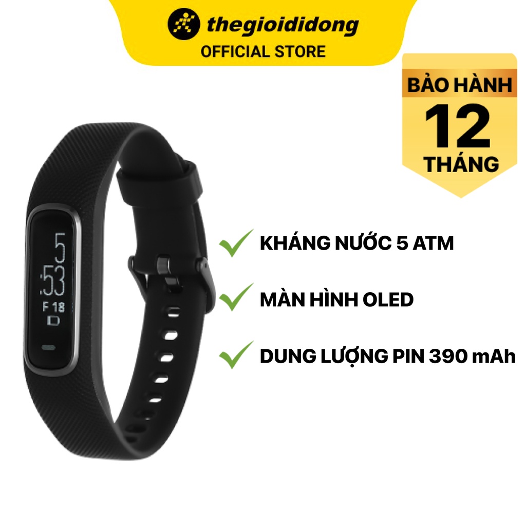 Vòng đeo tay thông minh Garmin Vivosmart 4 theo dõi sức khỏe kháng nước 5ATM màn hình OLED - Chính hãng BH 12 tháng