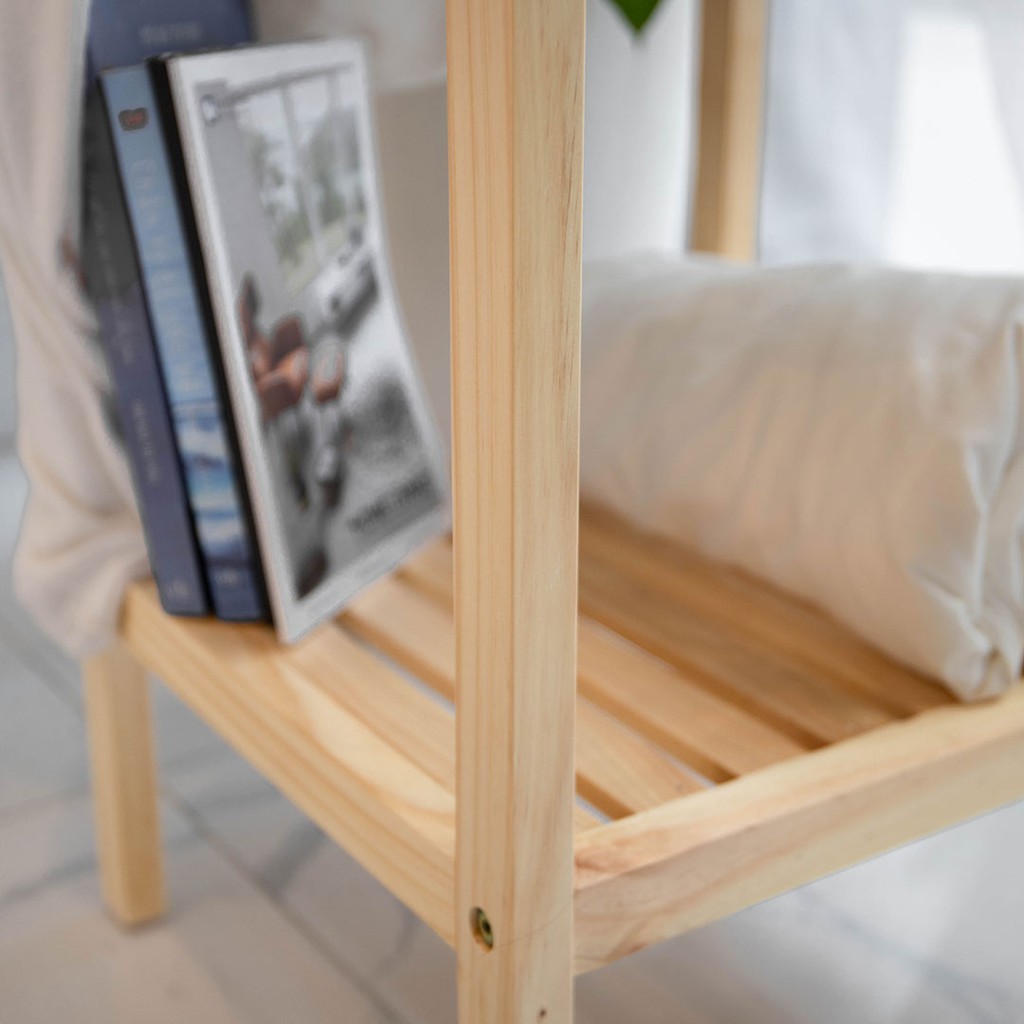 KỆ KÍNH ĐẦU GIƯỜNG - KỆ GỖ TRANG TRÍ - GLASS SHELF - NATURAL | BigBuy360 - bigbuy360.vn