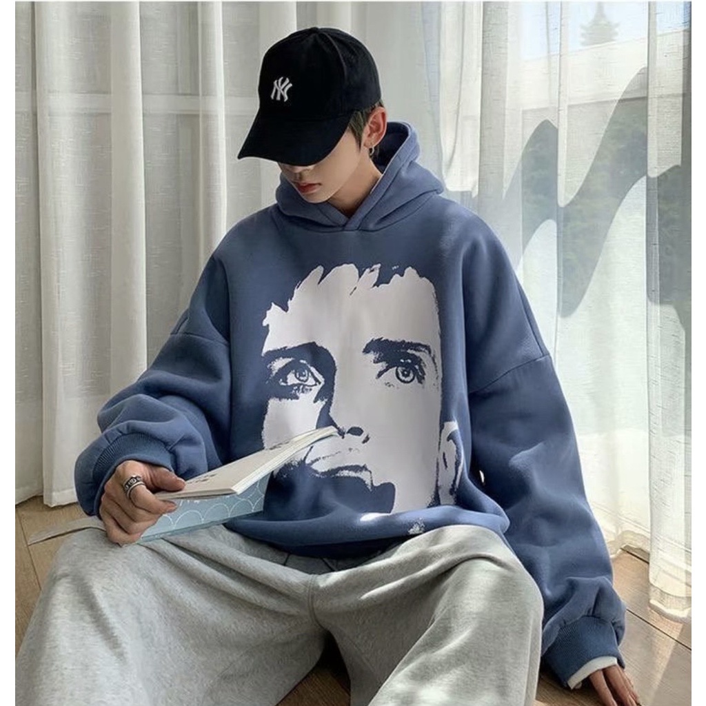 Áo hoodie TINOWEAR unisex, áo nỉ in hoạt tiết mặt người ngầu chất, form thụng siêu ấm, phong cách Ulzzang. | BigBuy360 - bigbuy360.vn