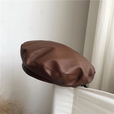 Mũ beret Da PU Phong Cách Hàn Quốc Cá Tính Cho Nữ