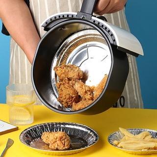 (Bộ 10) Khay giấy bạc lót nồi chiên không dầu dạng Đĩa cỡ lớn 18cm KM 20097