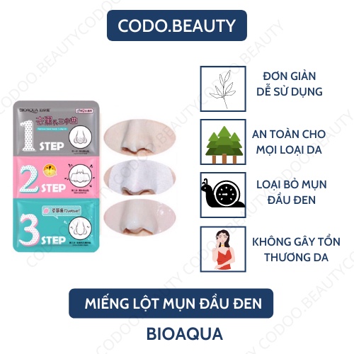 Lột mụn đầu đen -  LỘT MỤN MŨI BIOAQUA 3 BƯỚC