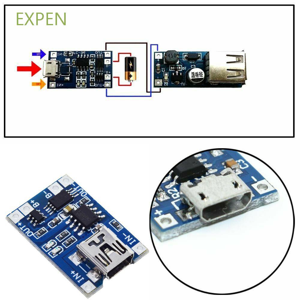 Bảng Mạch Sạc Pin Li-Ion Lipo Micro Usb Pcb Bms Hai Trong Một 3 Pin 5v 1a 2a Tp4056 3.7v Lithium / Nhiều Màu
