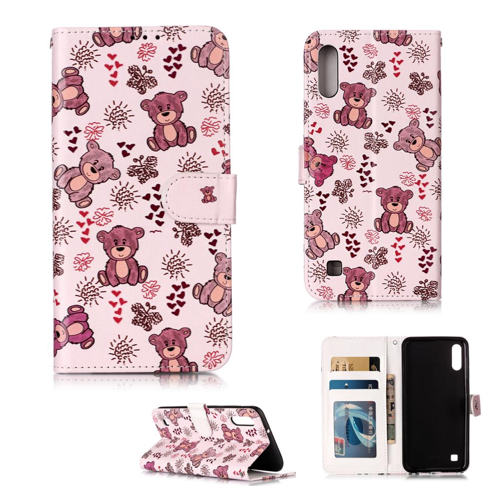 Ốp lưng Samsung galaxy A10 M10 dễ thương sơn dầu PU Ví da, bao da A50 A70 Panda Owl Butterfly chống nứt | BigBuy360 - bigbuy360.vn