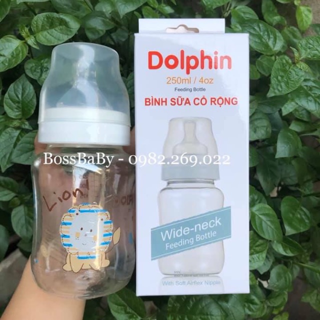 Bình sữa cổ rộng DolPhin 125ml/250ml