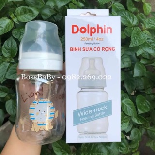 Bình sữa cổ rộng dolphin 125ml/250ml
