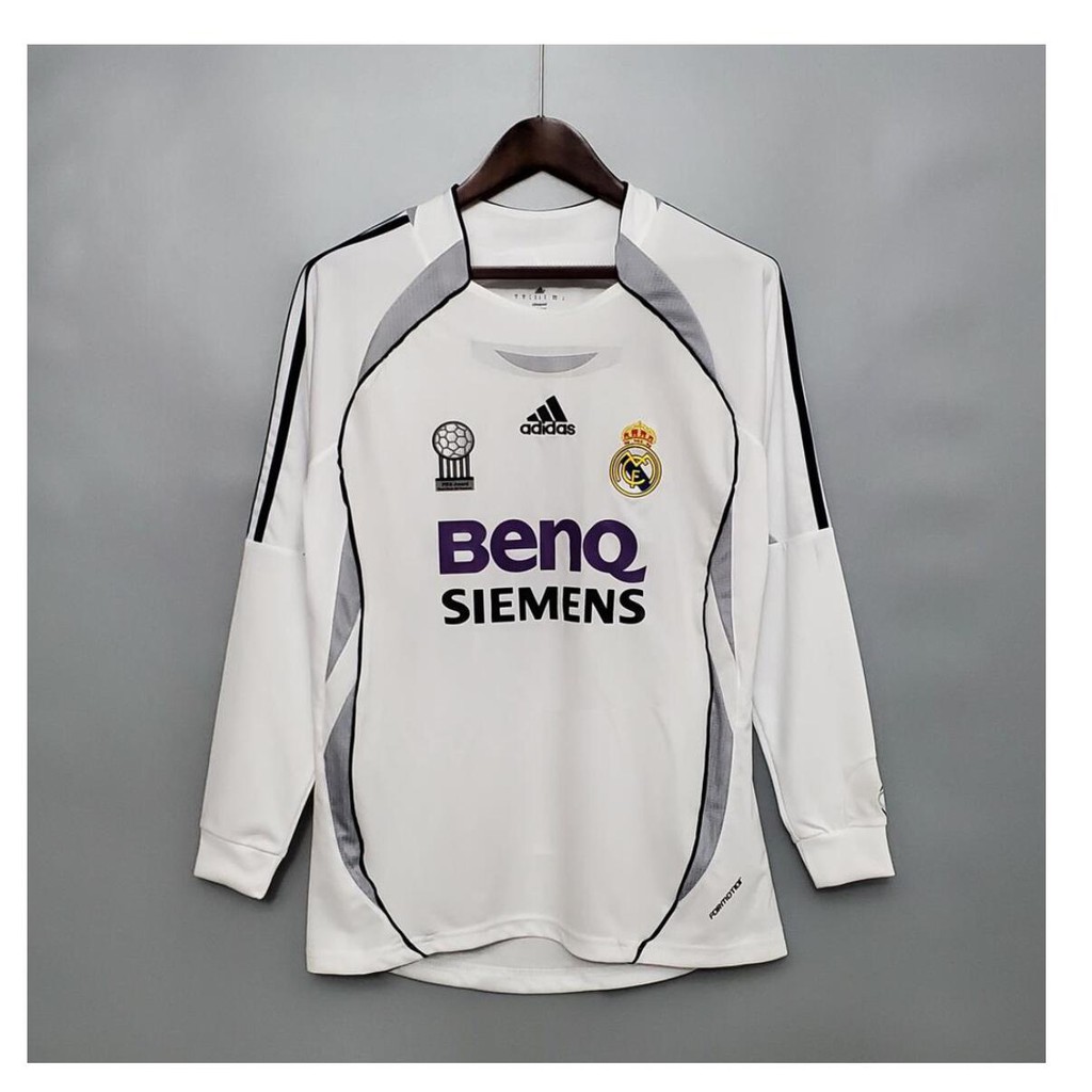 Áo Thun Đá Banh Tay Dài Đội Tuyển Real Madrid Size S-2xl 06-07