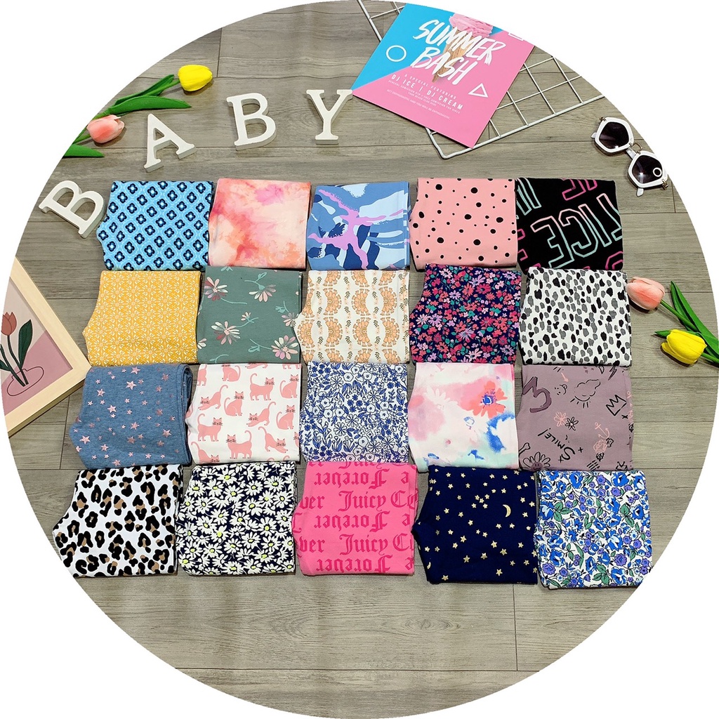 Combo 3 Quần legging dài bé gái thun cotton co giãn 4 chiều xuất xịn mềm mịn 10-41kg