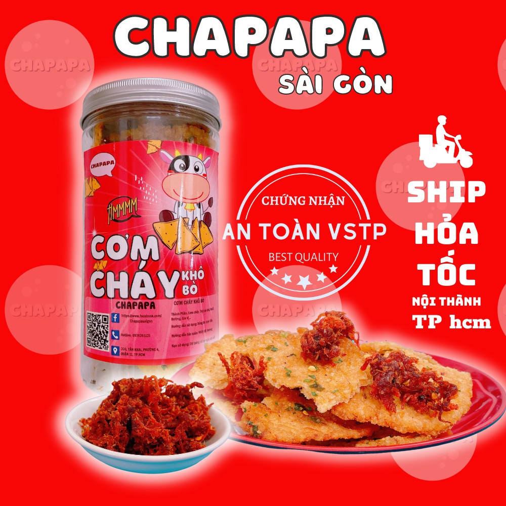 Cơm cháy khô bò 250g Chapapa đồ ăn vặt Sài Gòn vừa ngon vừa rẻ