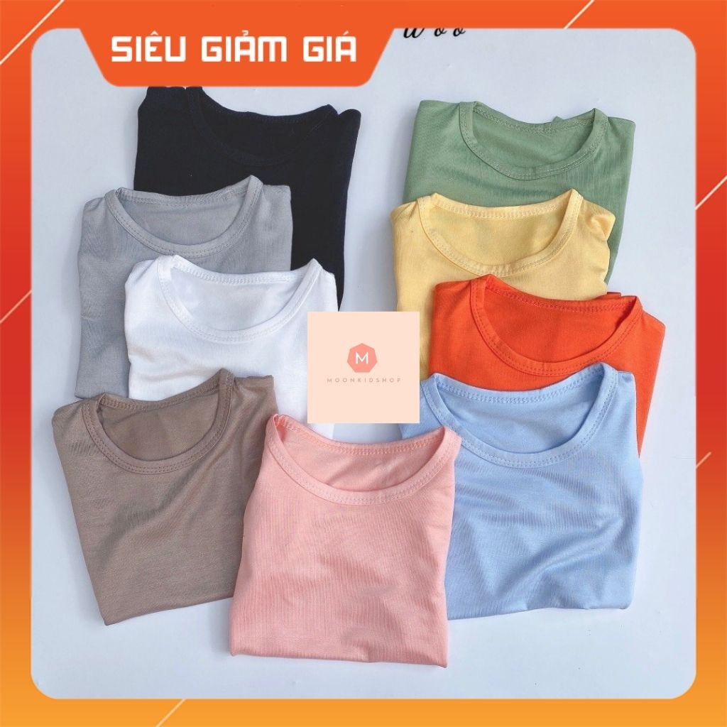 Áo Thun Trơn Cho Bé 9 Màu👕KWOO👕 chất liệu COTTON co giãn 4 chiều thấm hút mồ hôi cực tốt,cho bé 6-20kg