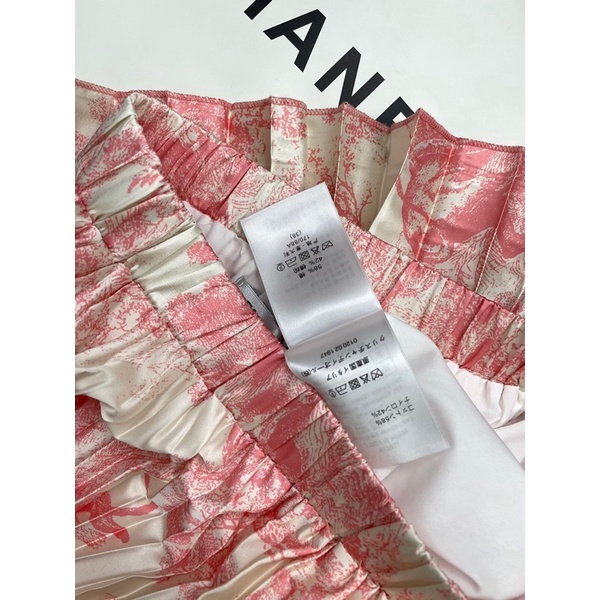 Chân váy dài xếp ly hoạ tiết hoa thương hiệu Dior CD cao cấp