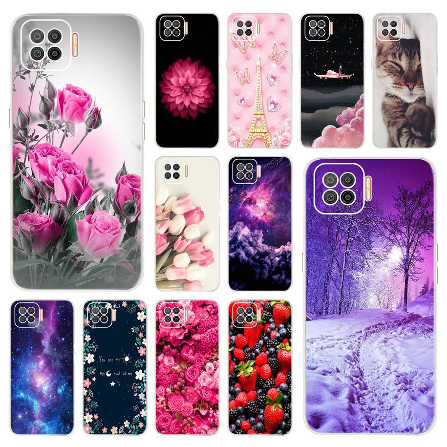 Ốp điện thoại in hình hoa hồng xinh xắn cho Oppo A73 Oppo F17 A73 2020