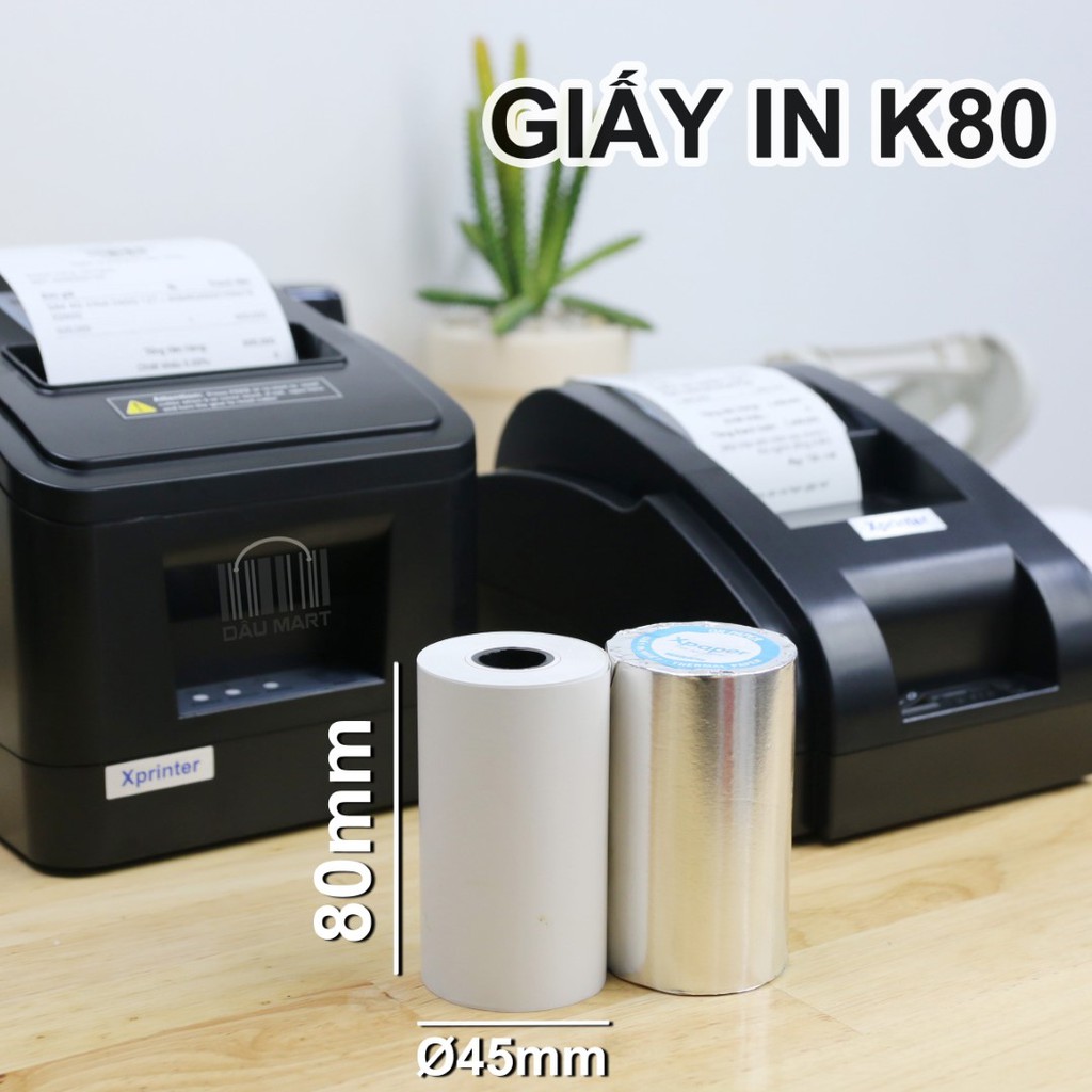 Giấy in Hóa Đơn in Bill K80 K80x45 - Giấy in nhiệt khổ 80mm - dùng cho máy POS bán hàng | BigBuy360 - bigbuy360.vn