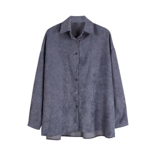 Áo sơ mi Nhung Tăm Oversize ( Có ảnh thật )