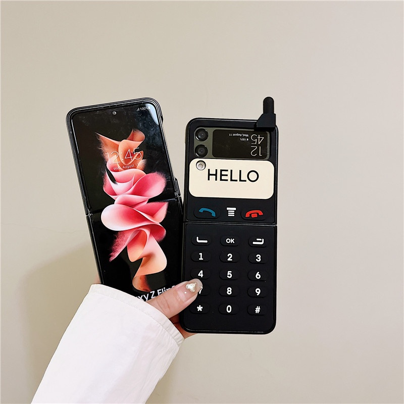 Ốp Điện Thoại Silicon Chống Sốc Hình Máy Chơi Game 3D Cho Samsung Galaxy Z Flip 3 4 5G 2 Trong 1 Samsung Z Flip3