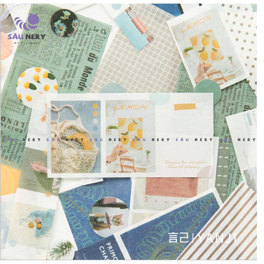 [SALE XẢ HÀNG] Sâu Nery - SN68 - Set 40 sticker trang trí dễ thương kèm túi Zip tiện lợi_POCKET TAPES | BigBuy360 - bigbuy360.vn