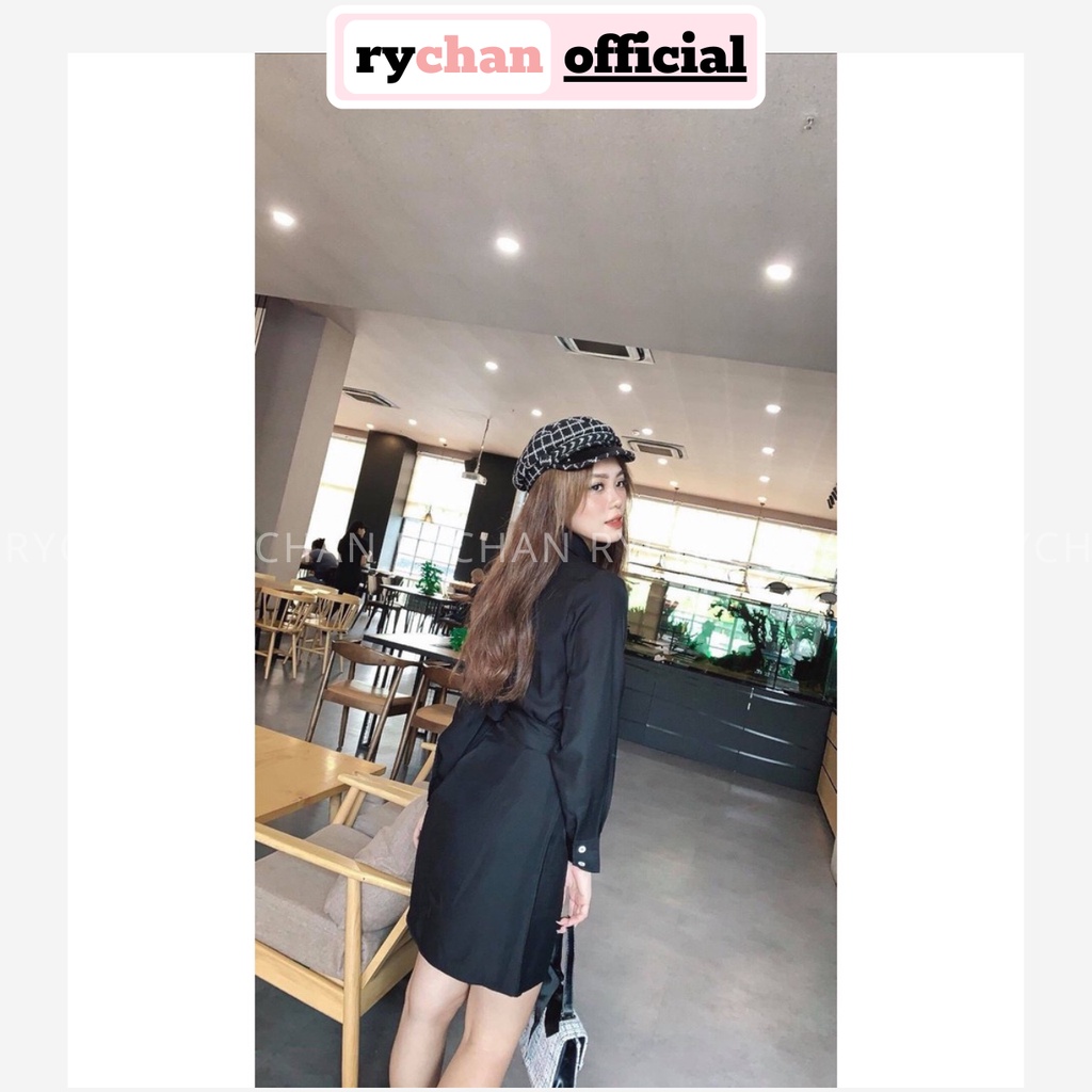 Đầm Xoè Sơ Mi Đắp Vạt Túi Nắp 2 Màu [ẢNH THẬT CUỐI] - DX251