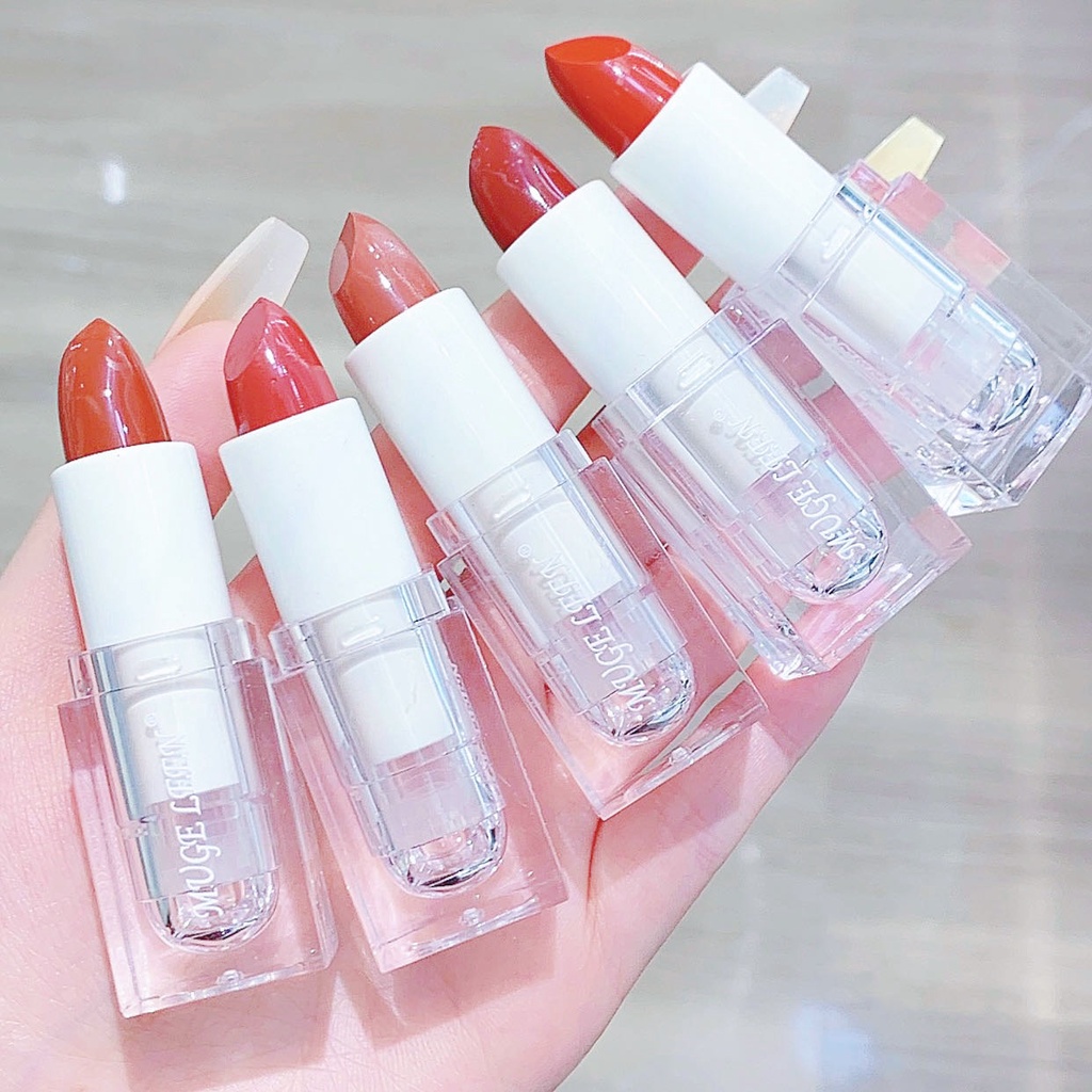 Son thỏi MUGE LEEN vỏ trong suốt cherry MUGE LEEN Soft Matte Lipstick