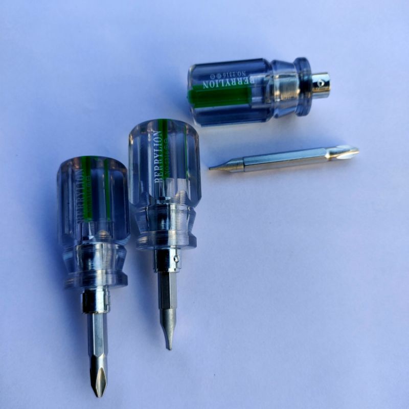 Tô vít, tua vít siêu lùn  Berrylion cao cấp 2 đầu ( 2 cạnh và 4 cạnh) dài 6cm làm bằng thép ko gỉ chịu lực tốt bền bỉ
