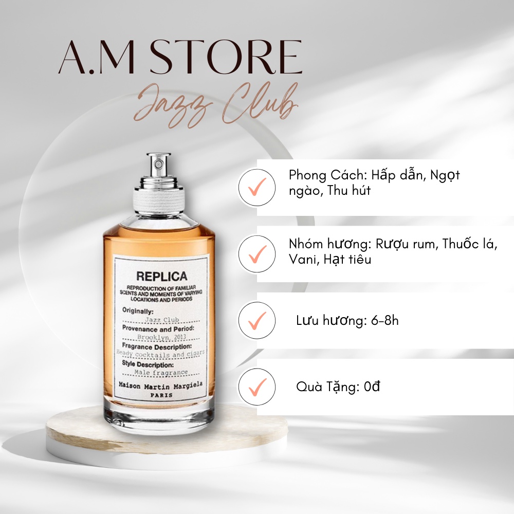 Nước Hoa Nam Maison Margiela Replica Jazz Club EDT 100ml - Hương thơm hấp dẫn, ngọt ngào và thu hút