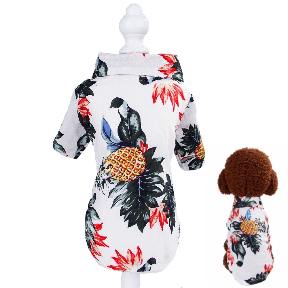 Áo cotton in hình phong cách Hawaii cho thú cưng