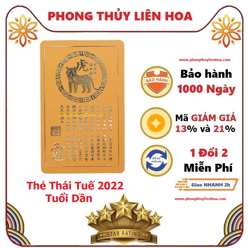 Tuổi Dần - Thẻ Bài Thái Tuế năm 2022 hóa giải vận hạn Thái Tuế - PHONG THỦY LIÊN HOA