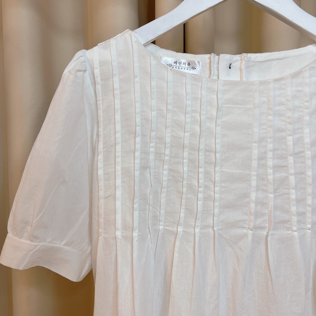 Áo baby doll tiểu thư cộc tay ly ngực khuy sau phong cách HQ