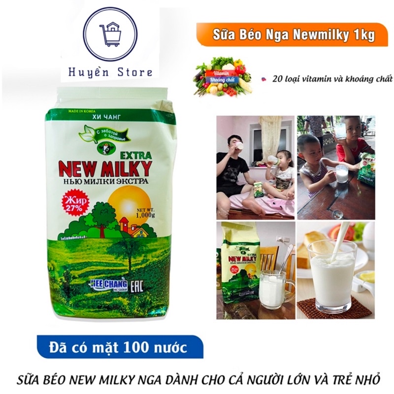 Sữa Béo Nga New Extra Milky Gói 1Kg - Date mới