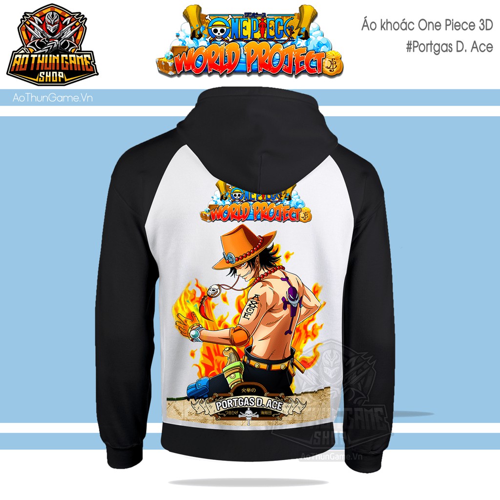 Áo khoác One Piece Ace K12, Áo khoác hoodie Anime Manga One Portgas D Ace Unisex Nam Nữ