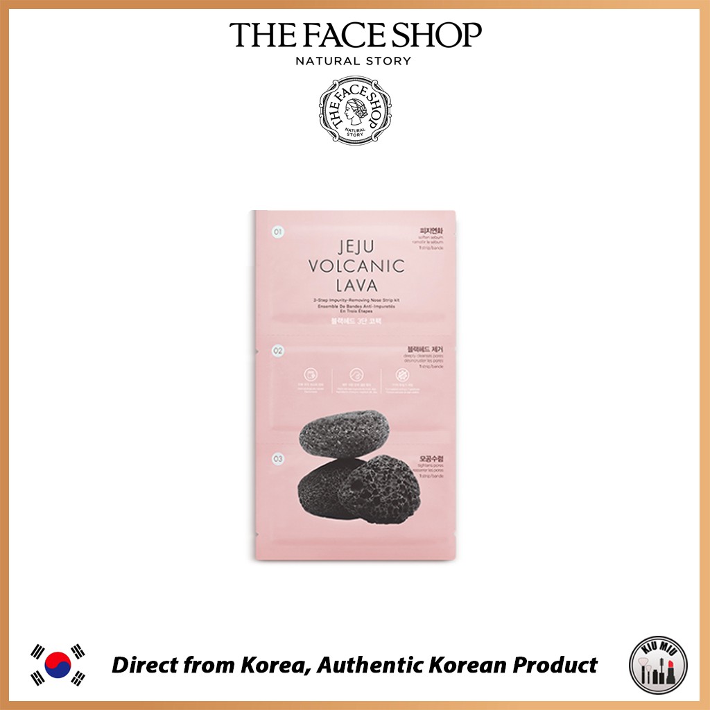 THE FACE SHOP JEJU VOLCANIC LAVA Blackhead 3-STEP nose pack *ORIGINAL KOREA*