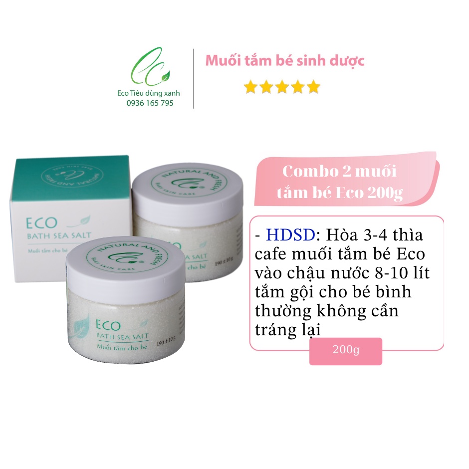 Combo 2 hộp muối tắm bé 200g
