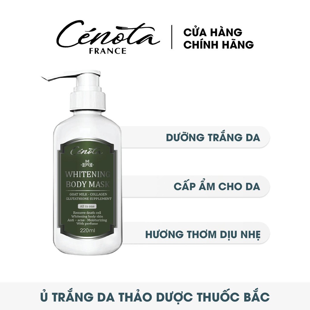 Ủ trắng toàn thân Cénota, ủ trắng da thảo dược thuốc bắc