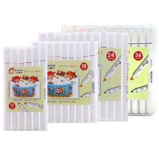 Bút Marker Vẽ Tranh Chuyên Nghiệp 12 - 60 Màu 2 Đầu Thân Nhỏ