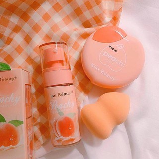 Sét trang điểm 3 món kem nền - phấn phủ + bông mút
