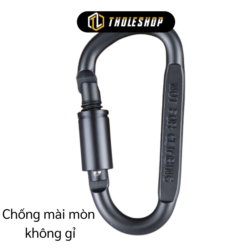 Móc Khóa Nhôm - Móc Khóa Đa Năng Đi Phượt Carabiner Hình Chữ D Siêu Cứng, Bền 8498