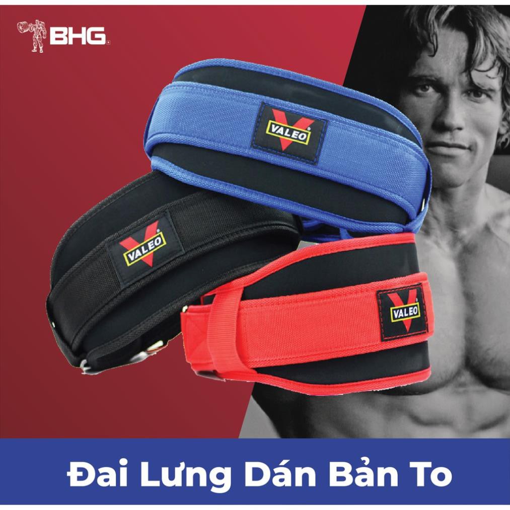 Đai Lưng mềm tập Gym Bản To chính hãng Valeo, hỗ trợ Squat . ` " &