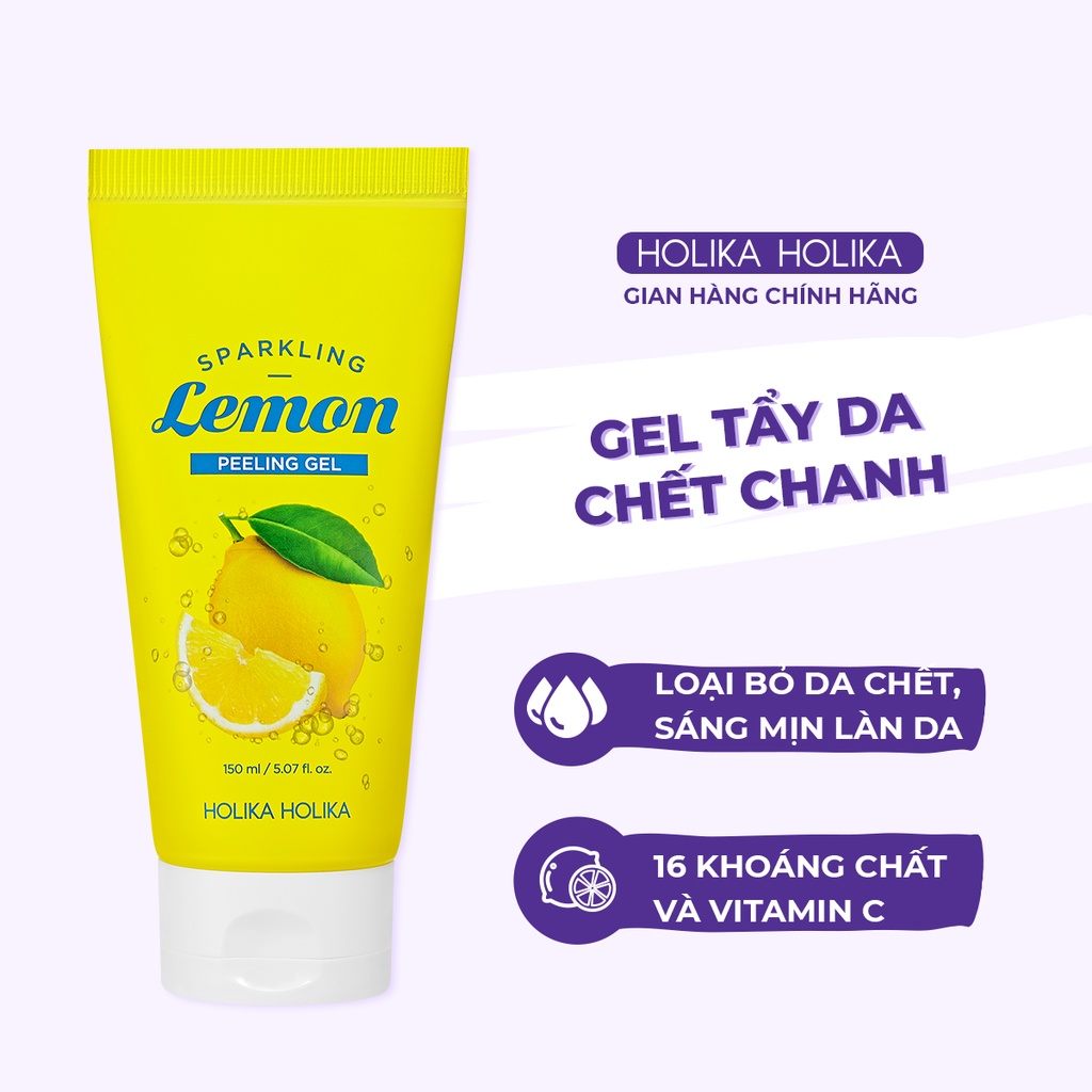Gel tẩy da chết Holika Holika Sparkling Lemon Skin Peeling loại bỏ bã nhờn thu nhỏ lỗ chân lông 150ml - 7149