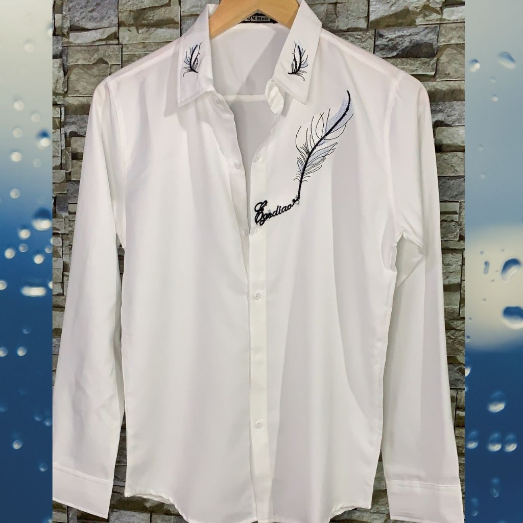 Áo Sơ Mi Nam Dài Tay Phối Logo Thêu Lông vũ (kèm hình thật và video) | BigBuy360 - bigbuy360.vn