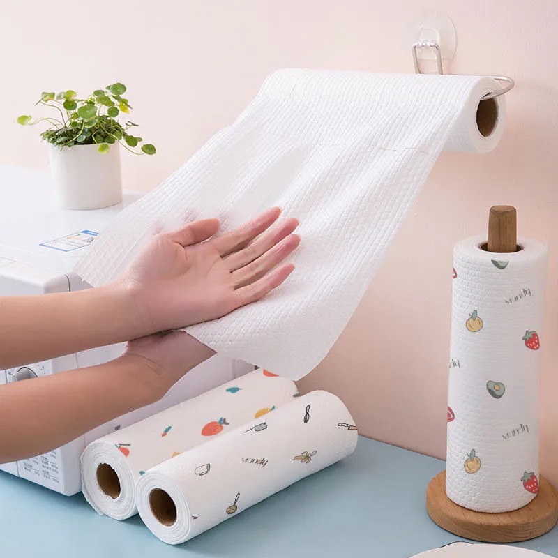 COMBO 4 CUỘN KHĂN VẢI LAU BẾP ĐA NĂNG THẤM NƯỚC TÁI SỬ DỤNG NHIỀU LẦN