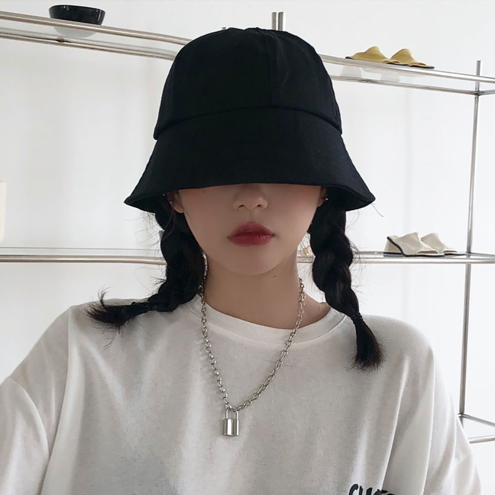 Mũ tai bèo chống nắng chống tia cực tím có thể gấp gọn màu trơn phong cách hip hop cá tính thời trang mùa hè cho nữ