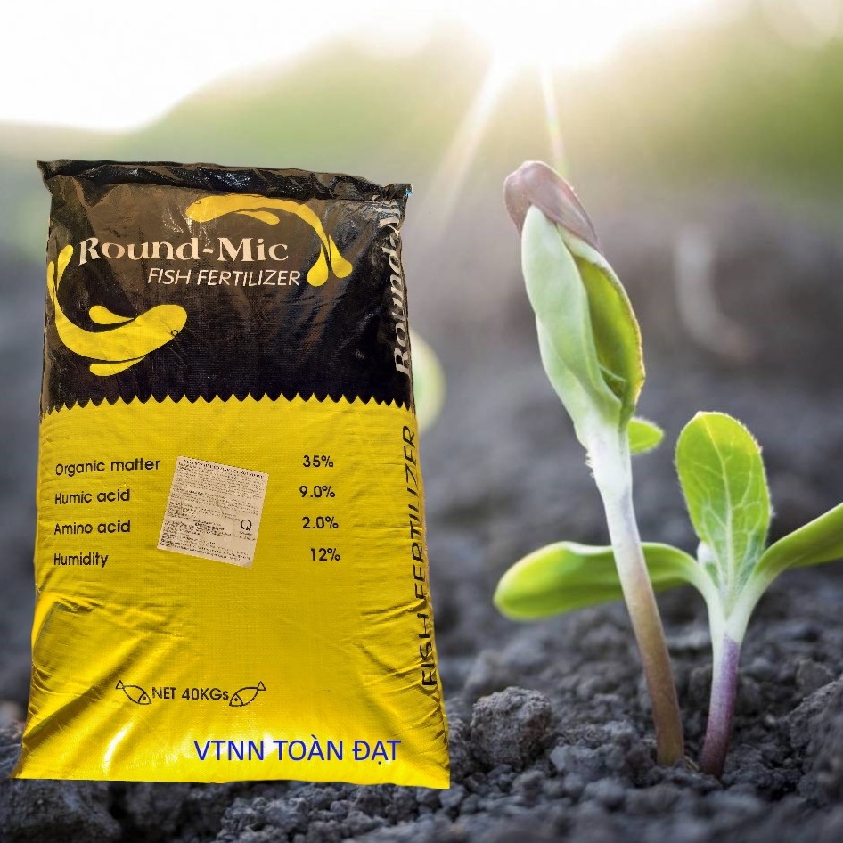 Phân hữu cơ đạm cá hồi Hàn Quốc (500g), Phân bón sinh học Round Mic, Humic cao giúp ra rễ nhanh và mạnh