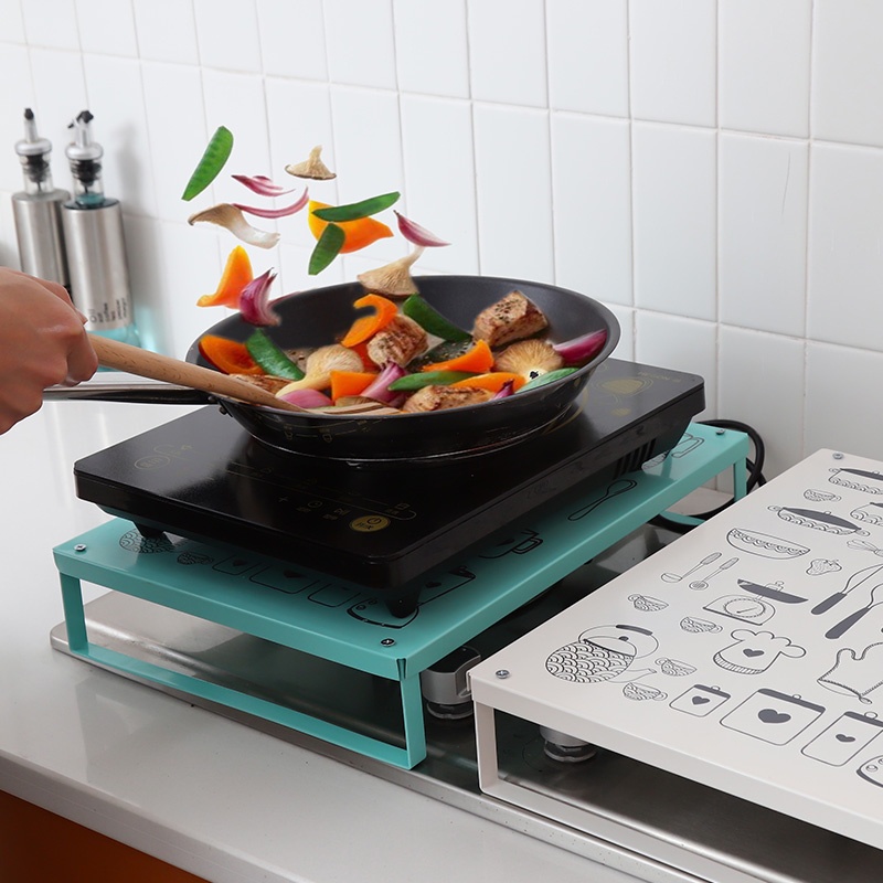 [Hàng Sẵn] Kệ để bếp từ lên bếp ga Bằng Sắt phong cách hoạt hình【Utah054】