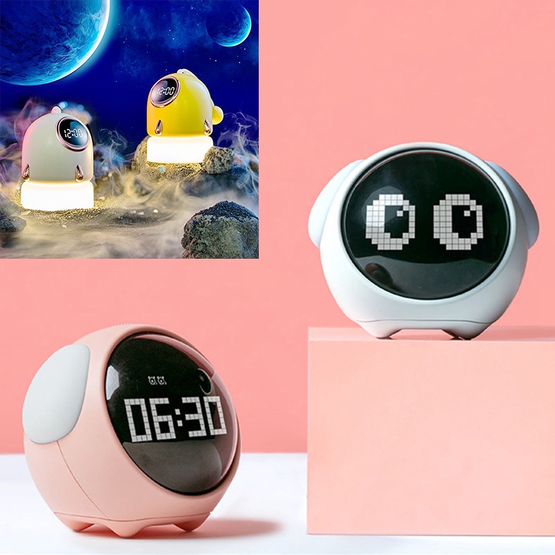 Đồng Hồ Báo Thức Để Bàn Thông Minh Emoji Alarm Clock 5IN1 Biểu Tượng Cảm Xúc Dễ Thương
