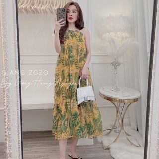 váy yếm đi biển lá dừa đuôi cá chất voan lụa xinh xắn