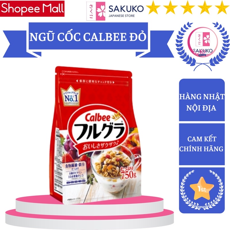 Ngũ Cốc Calbee, Ngũ Cốc Dinh Dưỡng Ăn Sáng Nhật bản 750g - SAKUKO