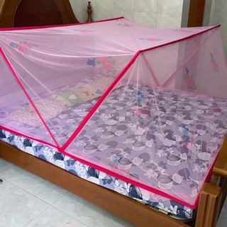 Màn/Mùng chụp tự bung đỉnh vuông gấp gọn chống muỗi 1m6,1m8 x 2m