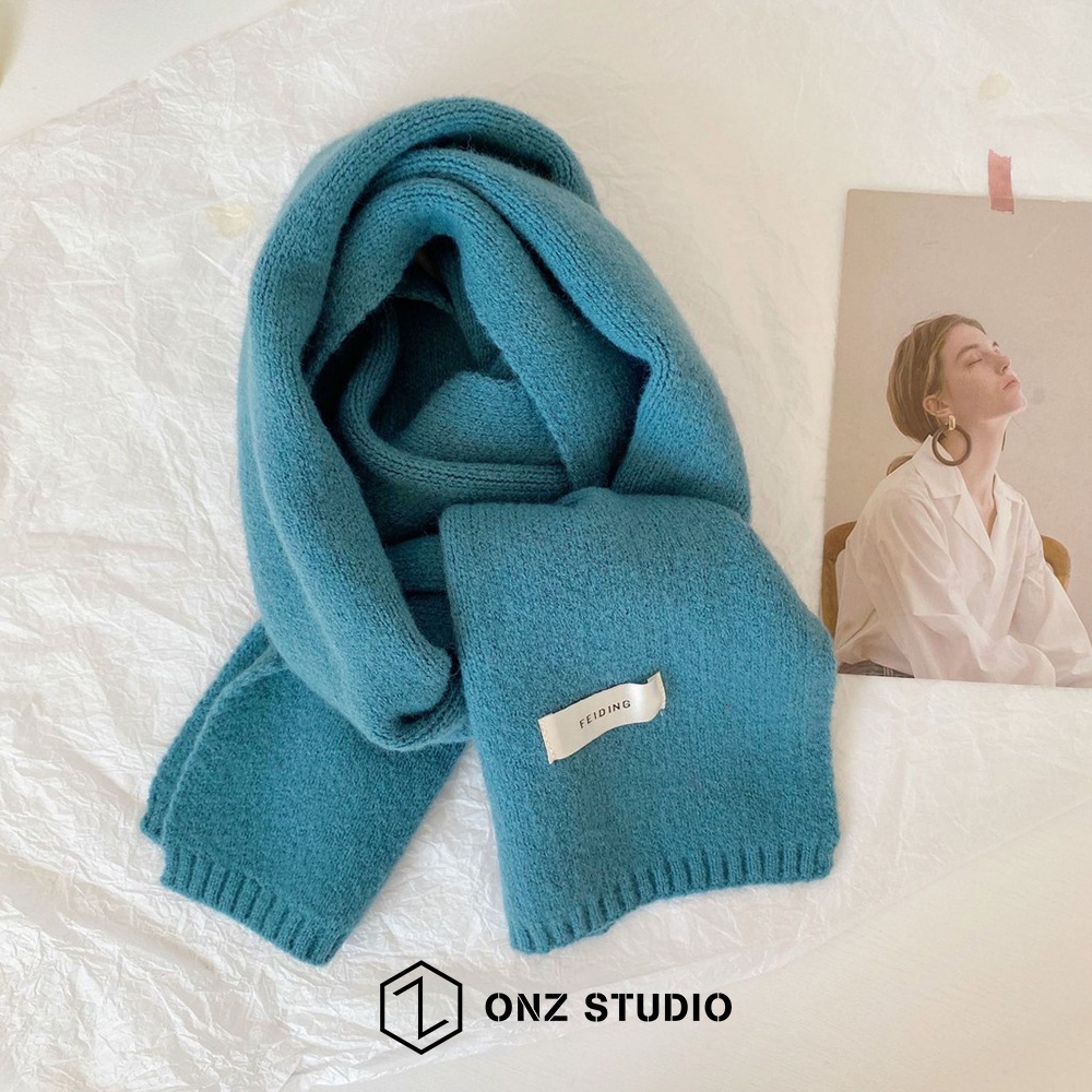 Khăn quàng cổ ONZ Studio basic đan dọc - Khăn choàng cổ len nam nữ lông mịn dệt kim không xù ulzzang Hàn Quốc KLT01