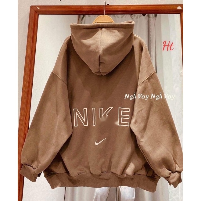 Áo hoodie nỉ cotton chữ lưng và dấu tích HT12